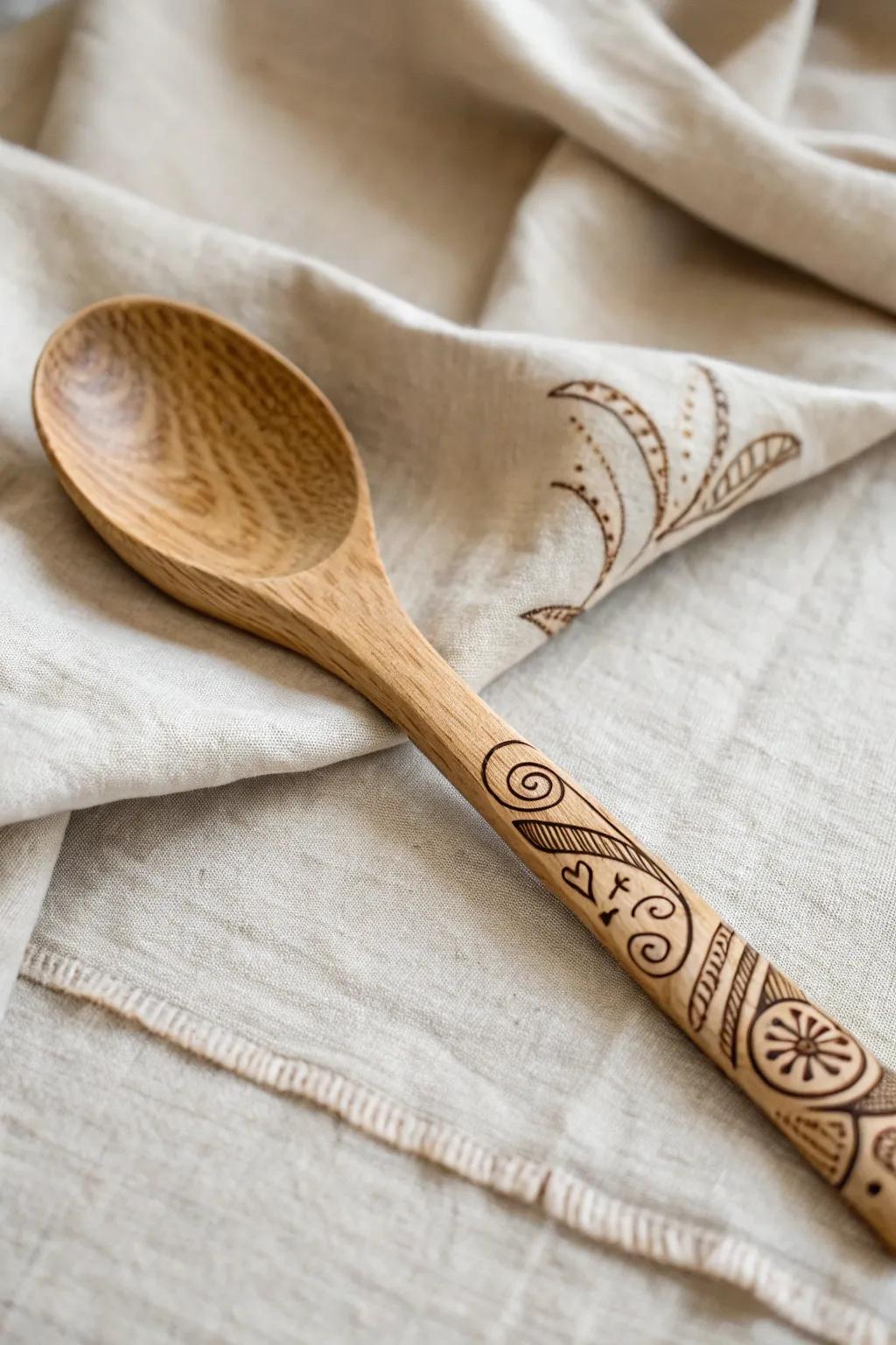 Transform your kitchen into an art gallery with exquisite sgraffito spoons—where simplicity meets artistic elegance.