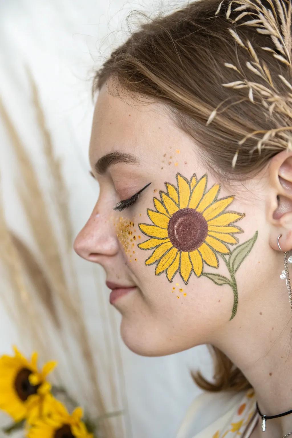 Embrace the warmth of a sunny sunflower with minimalist elegance.