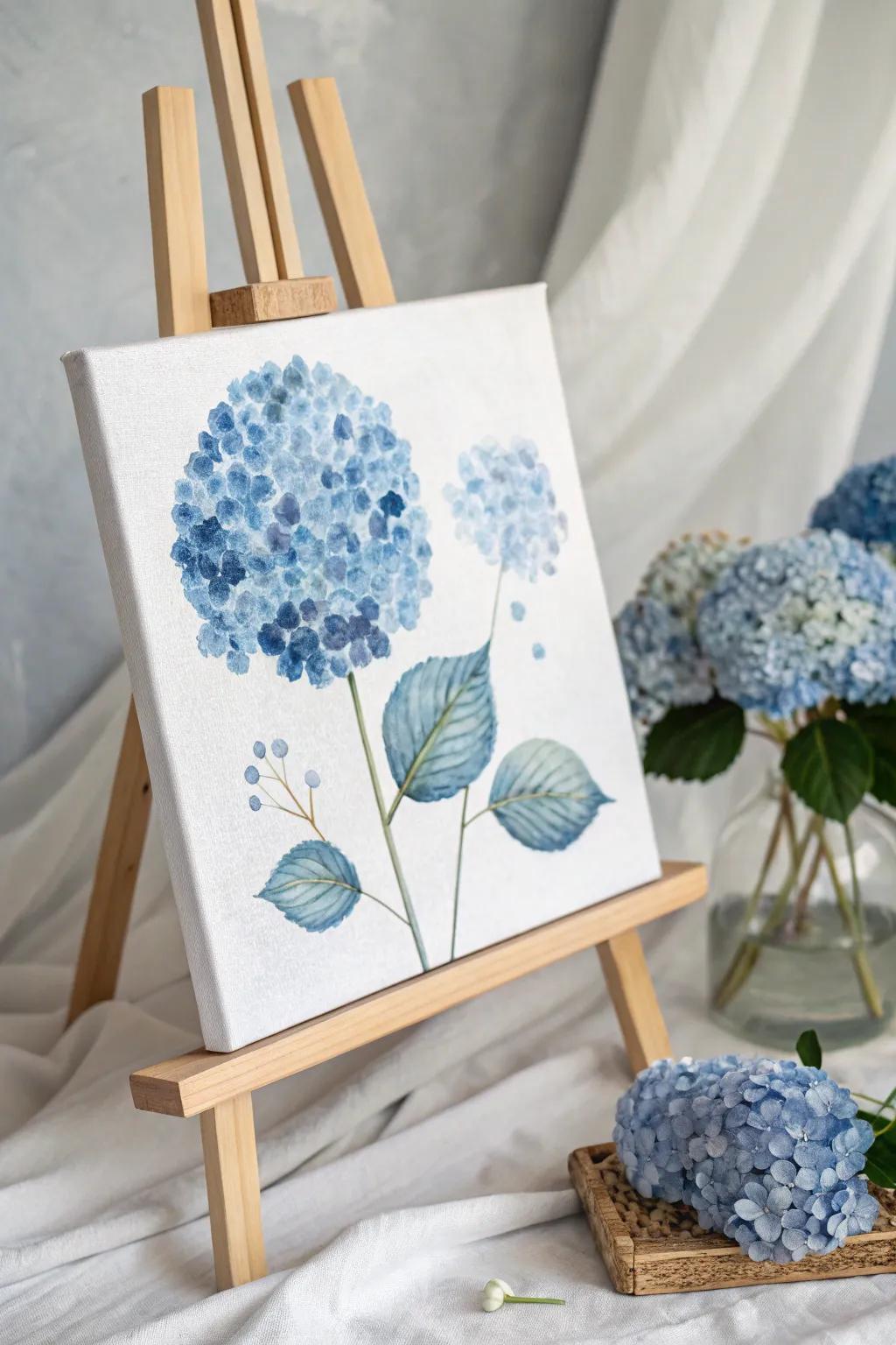 Embrace the elegance of simplicity with these stunning blue hydrangeas.