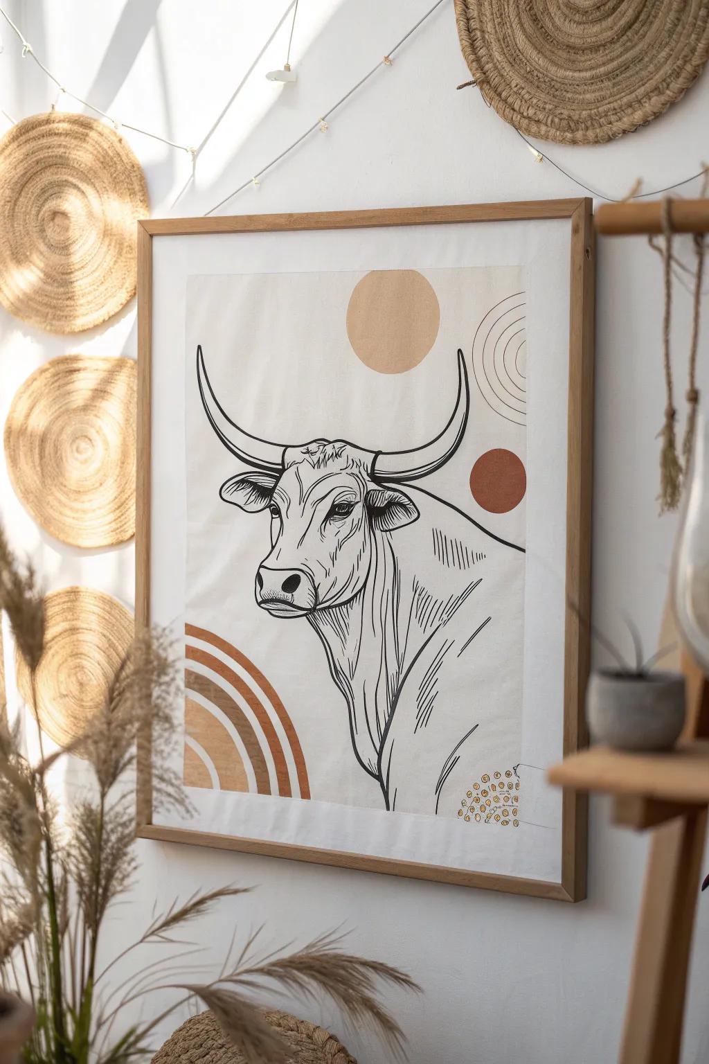 Captivating Taurus: A Minimalist Tribute to Strength and Simplicity