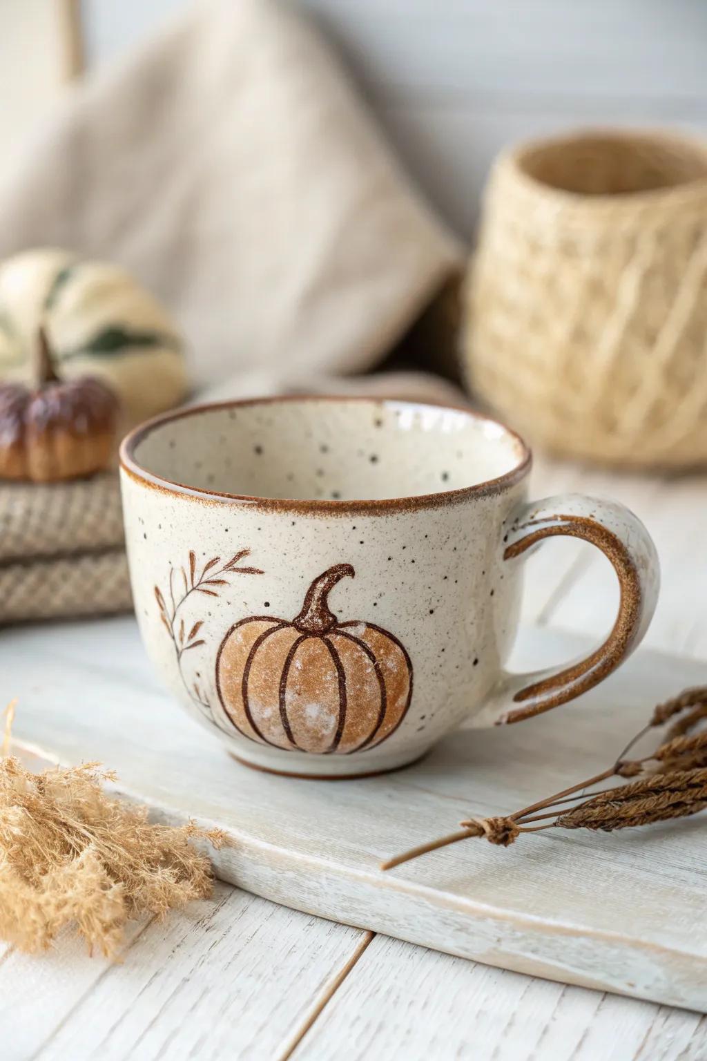 Embrace autumn's charm with handcrafted teacup designs that celebrate the season's natural beauty.