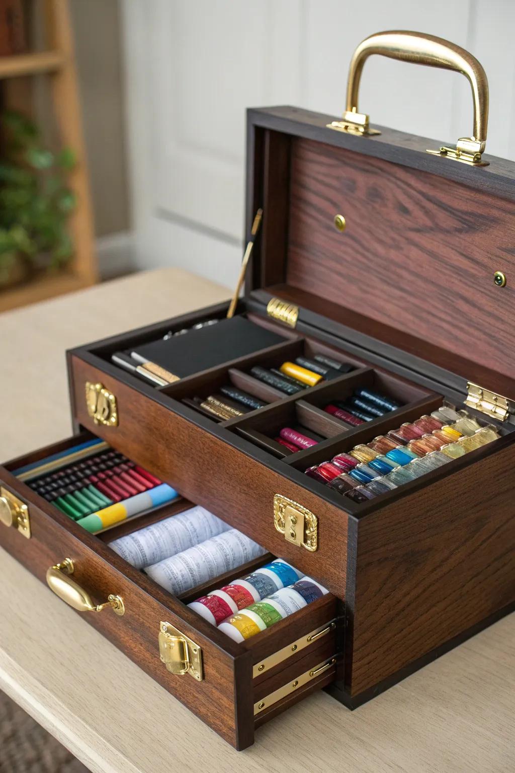 Elevate your organization game with a multi-level toolbox that blends style and functionality.