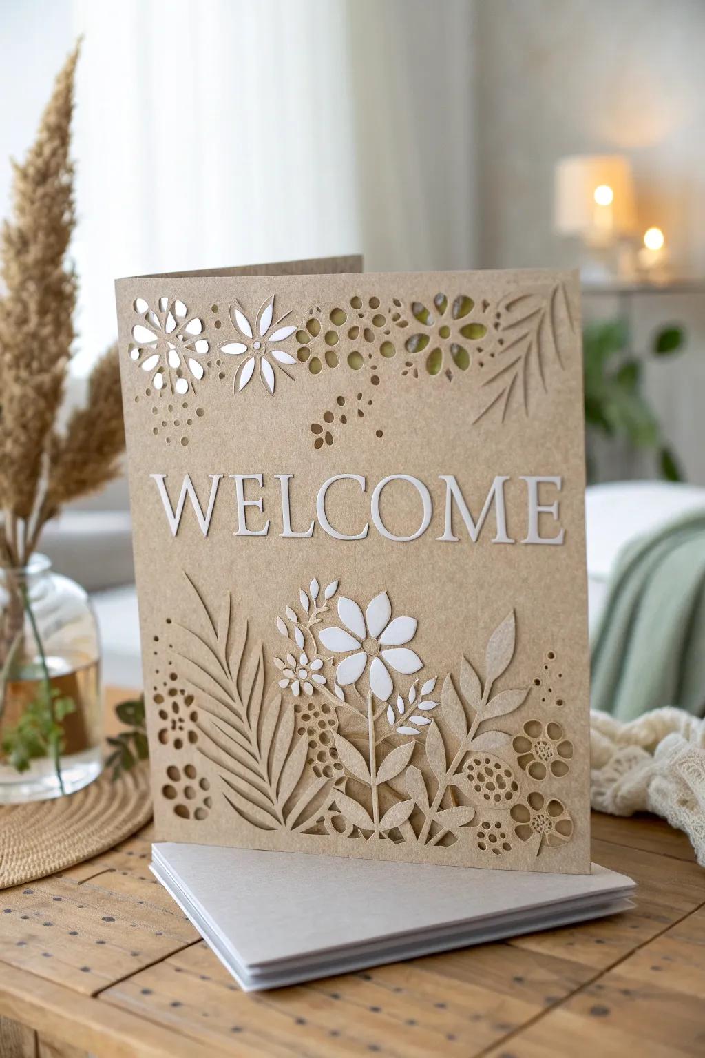 Add a playful surprise to their return with a beautifully crafted pop-up card.
