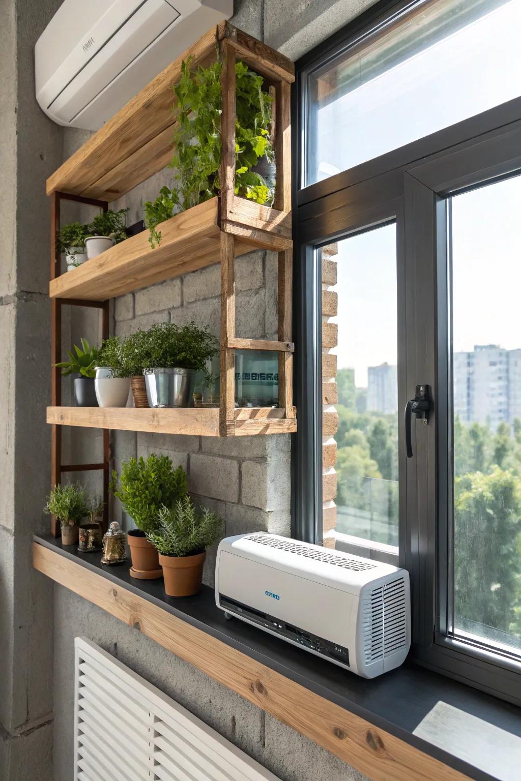 Elevate your space with a handcrafted window shelf, blending practicality and style with ease.