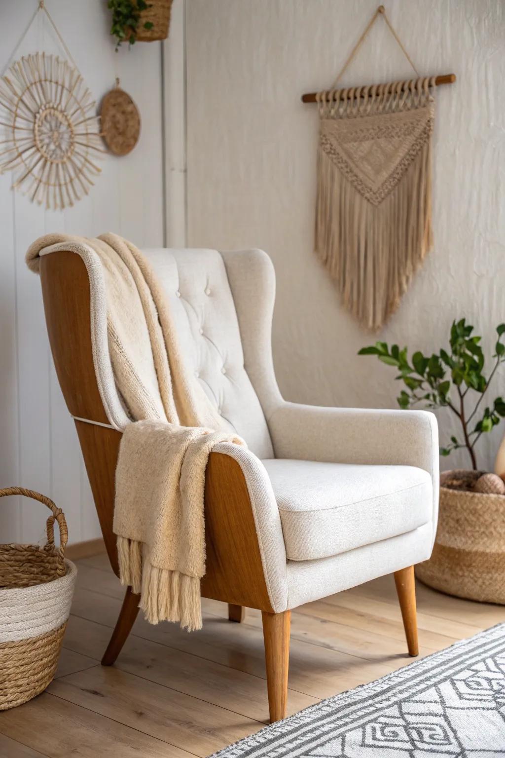 Cozy elegance: Embrace mixed textures with linen and wool for a warm, inviting look.
