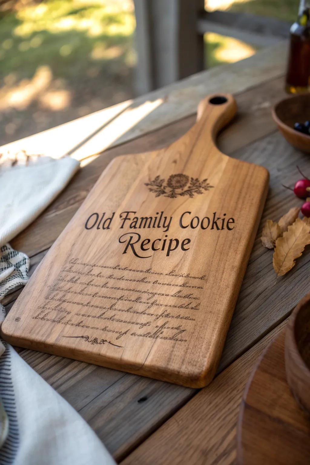 Elevate your kitchen with a touch of nostalgia—personalized cutting boards that tell a story.