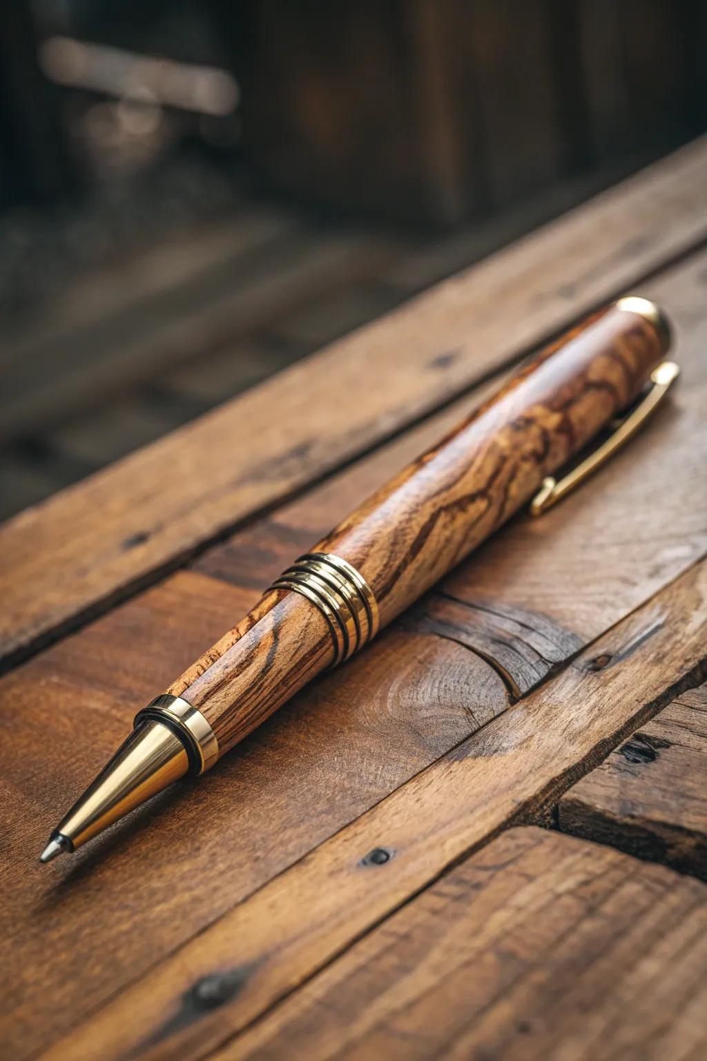 Experience the art of writing with a handcrafted wooden pen, where elegance meets functionality.