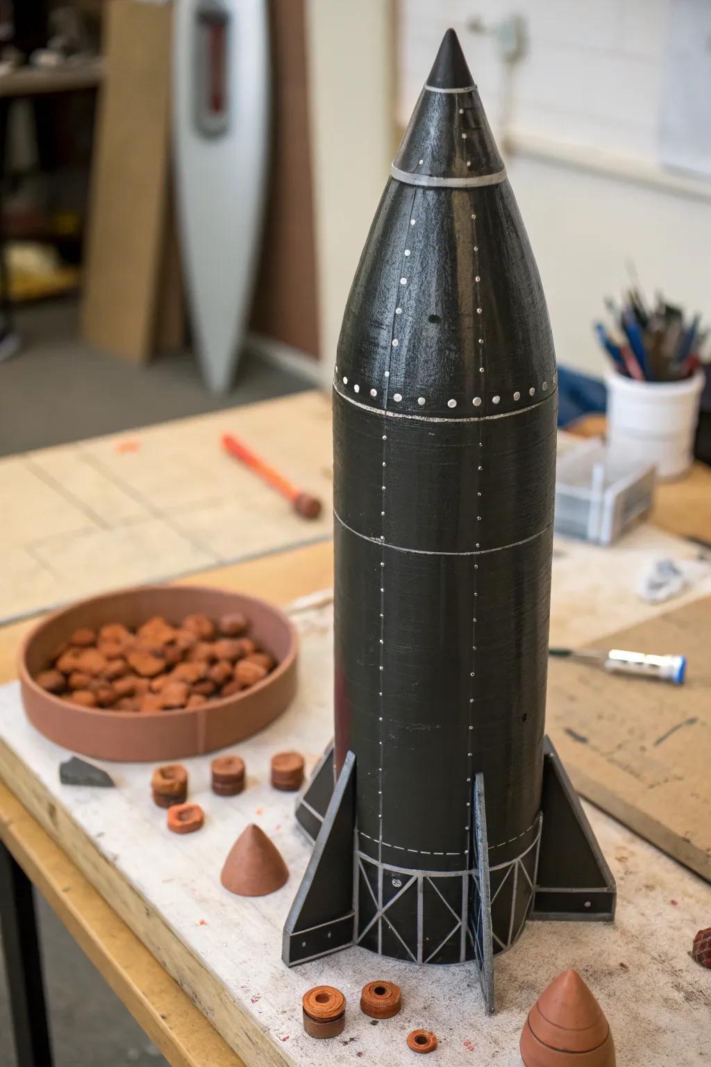 Elevate your bottle rocket game with a perfectly balanced nose cone for optimal flight stability.