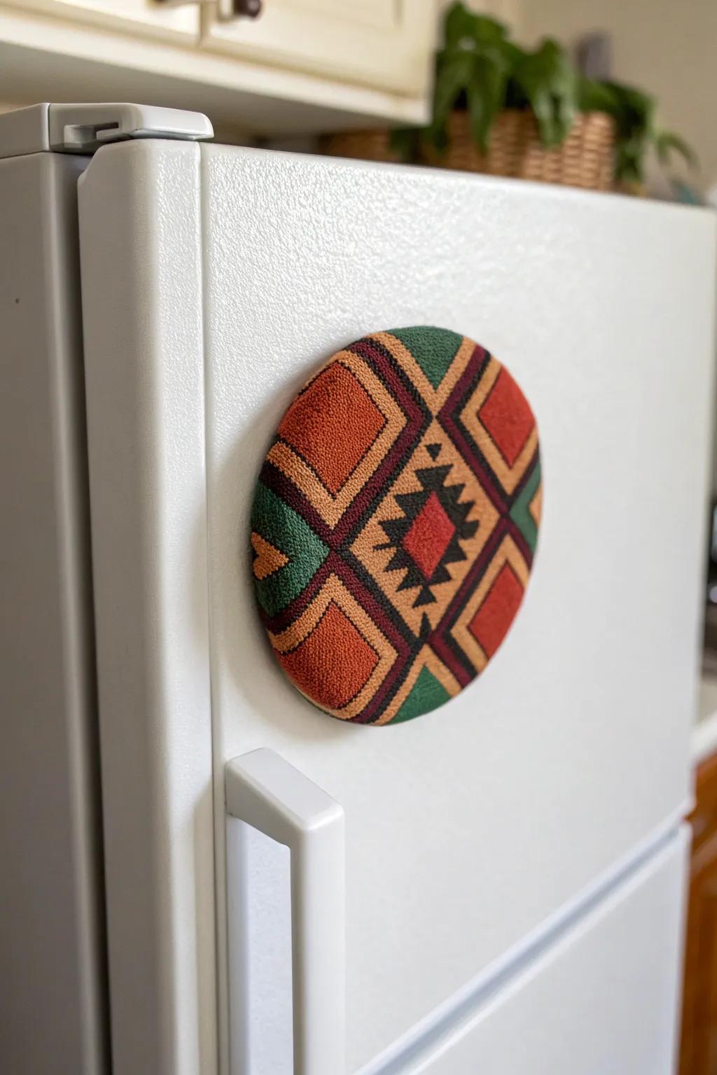 Transform your fridge with the charm of DIY fabric magnets, where minimalism meets bold boho style!