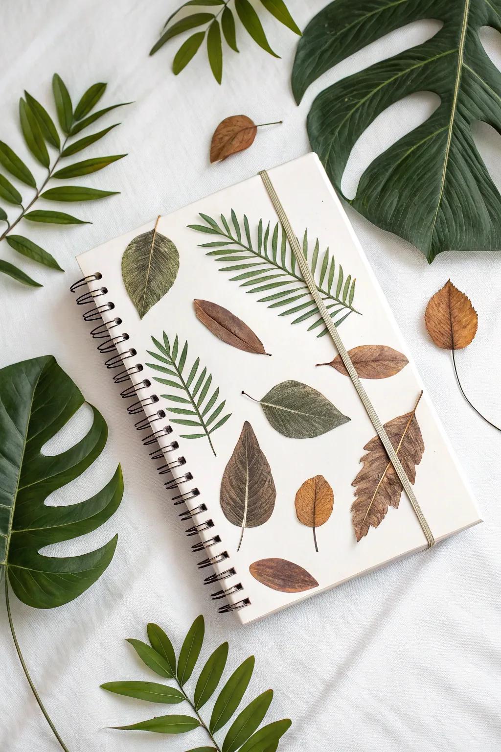 Embrace the beauty of nature with this earthy and elegant notebook cover design.