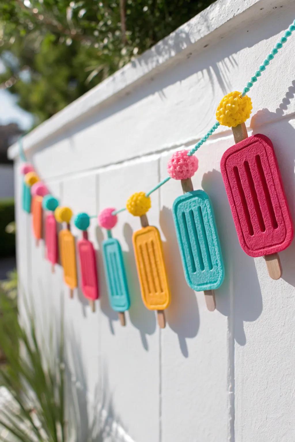 Brighten your space with a playful touch of summer through this vibrant perler bead popsicle garland, where simplicity meets boldness.