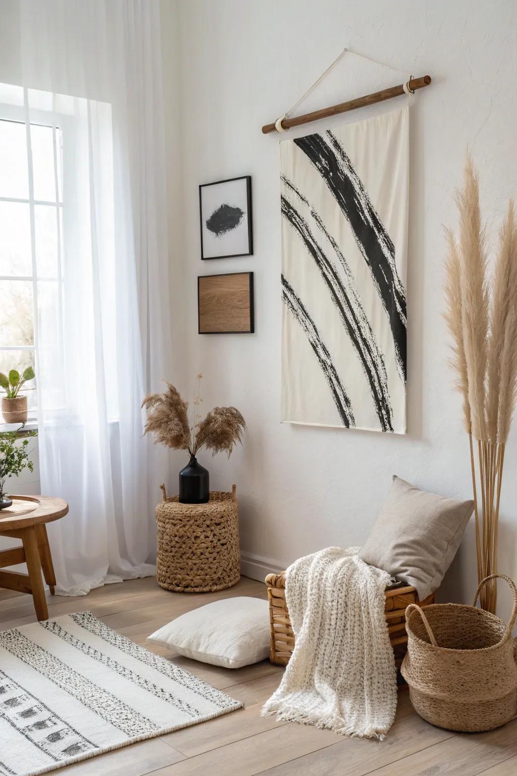Elevate your space with the bold simplicity of monochrome art.