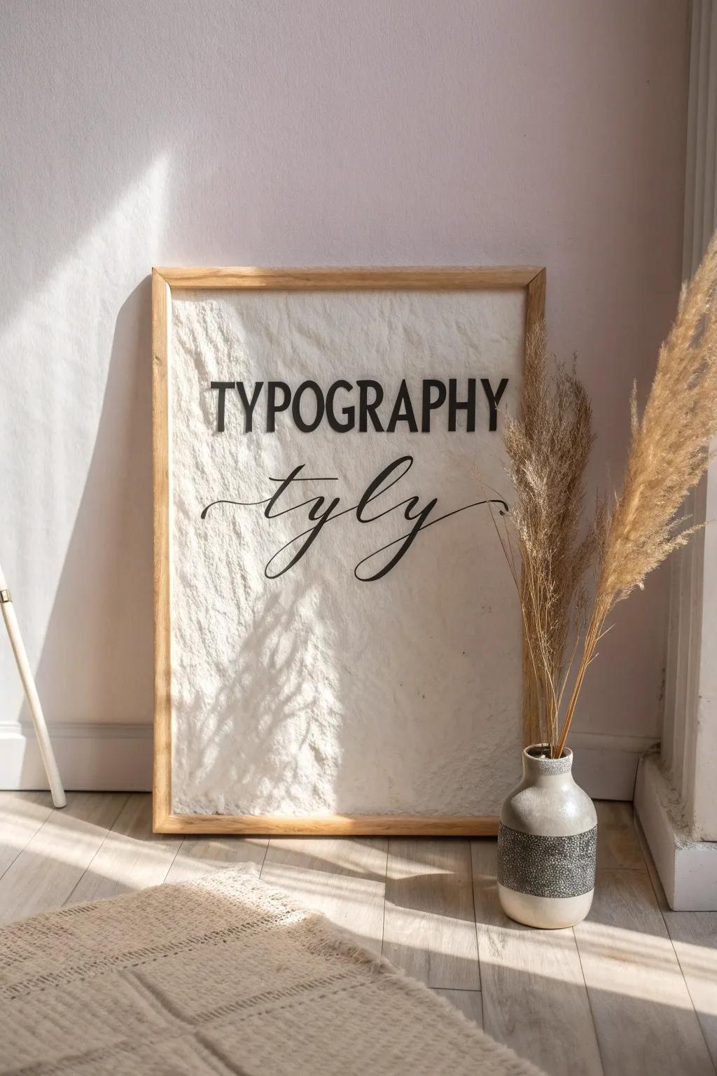 Elevate your space with inspiring typography art that blends minimalist elegance and bohemian warmth.