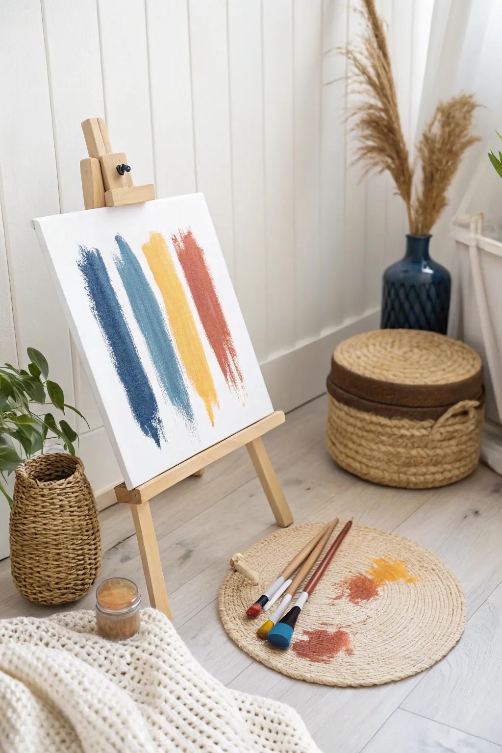 Let your little artist's imagination run wild with bold and vibrant strokes on a minimalist canvas.