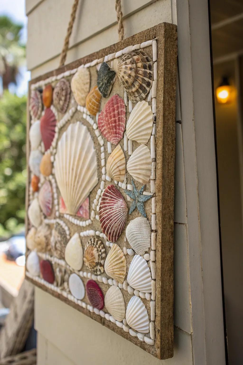 Turn your shells into a stunning mosaic art piece.