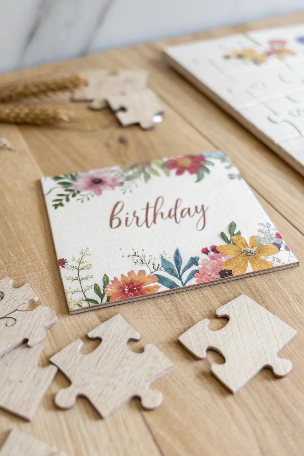 Unravel the mystery of friendship with a personalized puzzle card - where creativity meets heartfelt wishes.