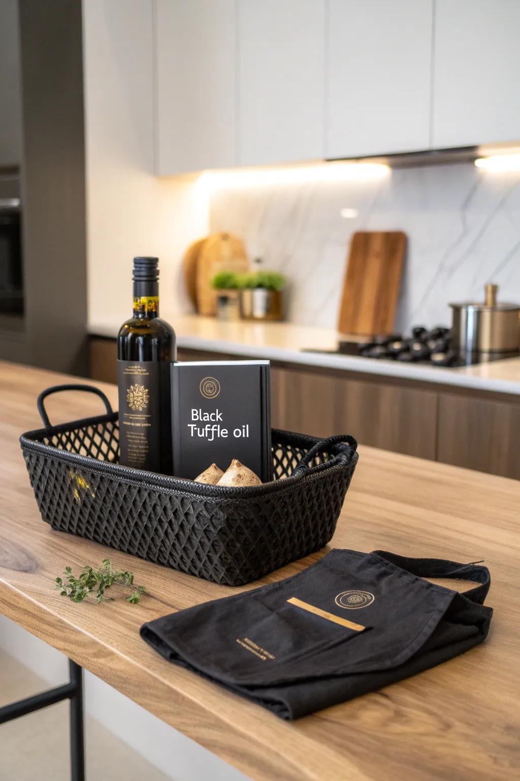 Elevate your cooking game with this chic gourmet gift basket, perfect for culinary enthusiasts who appreciate style and substance.