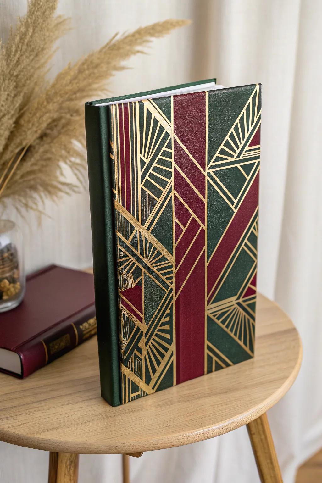 Elevate your decor with this Art Deco book cover—a timeless tribute to the roaring '20s elegance.