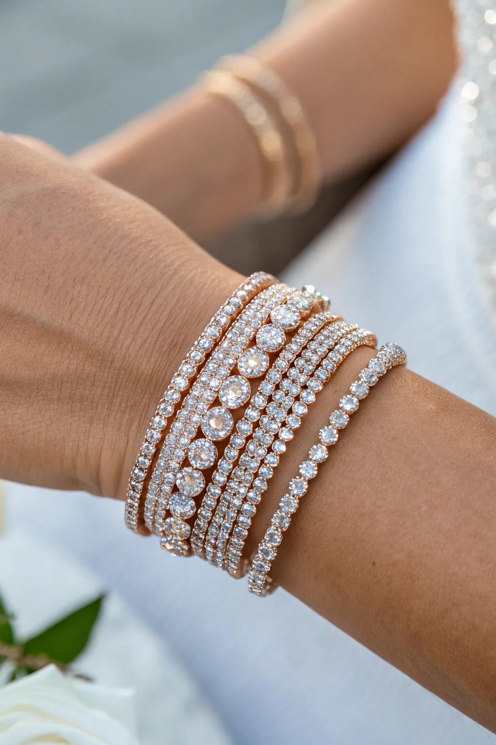 Glam it Up: Elevate your evening look with gem-studded bangles that add a touch of sparkle and sophistication.