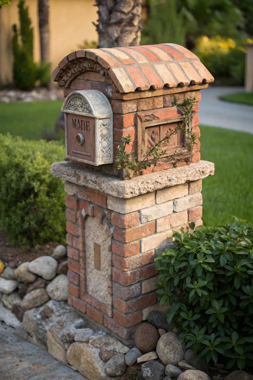 Elevate your curb appeal with a rustic stucco-finished mailbox.