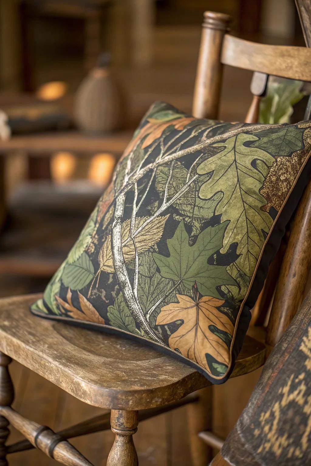 Bring the outdoors inside with a touch of camo elegance.