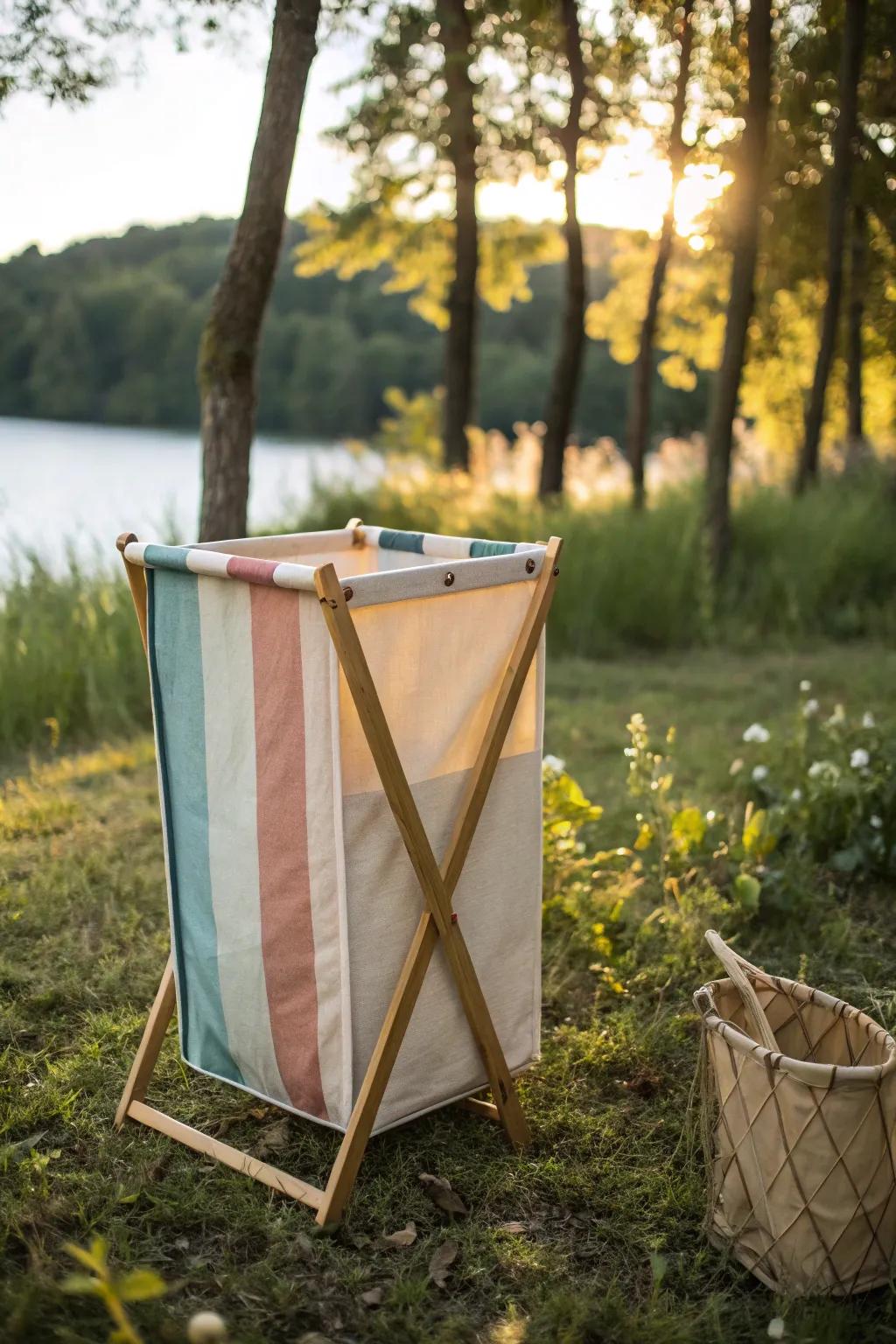 Embrace simplicity with this chic foldable trash bin—your perfect camping companion for a clutter-free adventure.