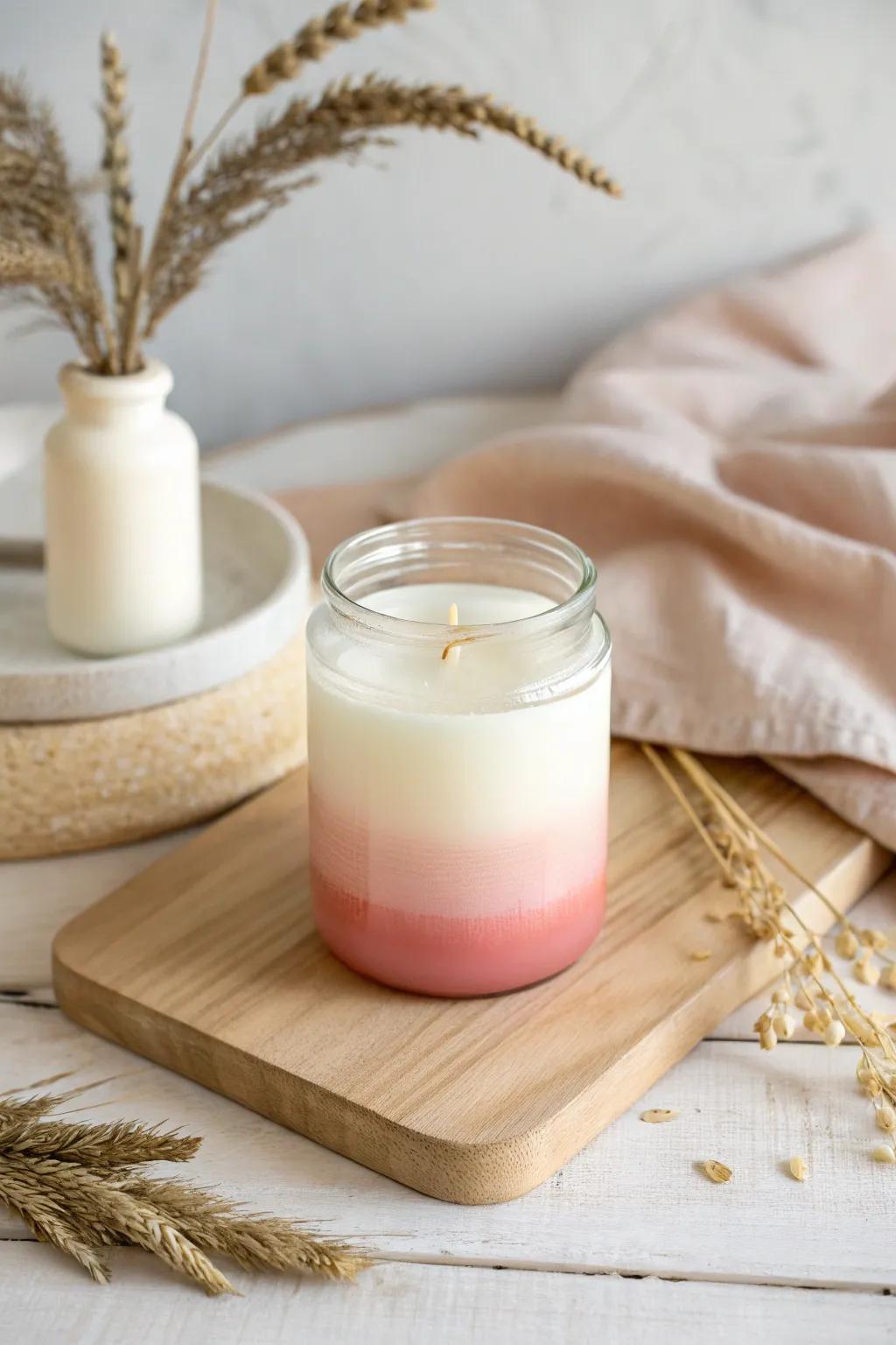 Transform your space with the chic elegance of ombre candle jars.