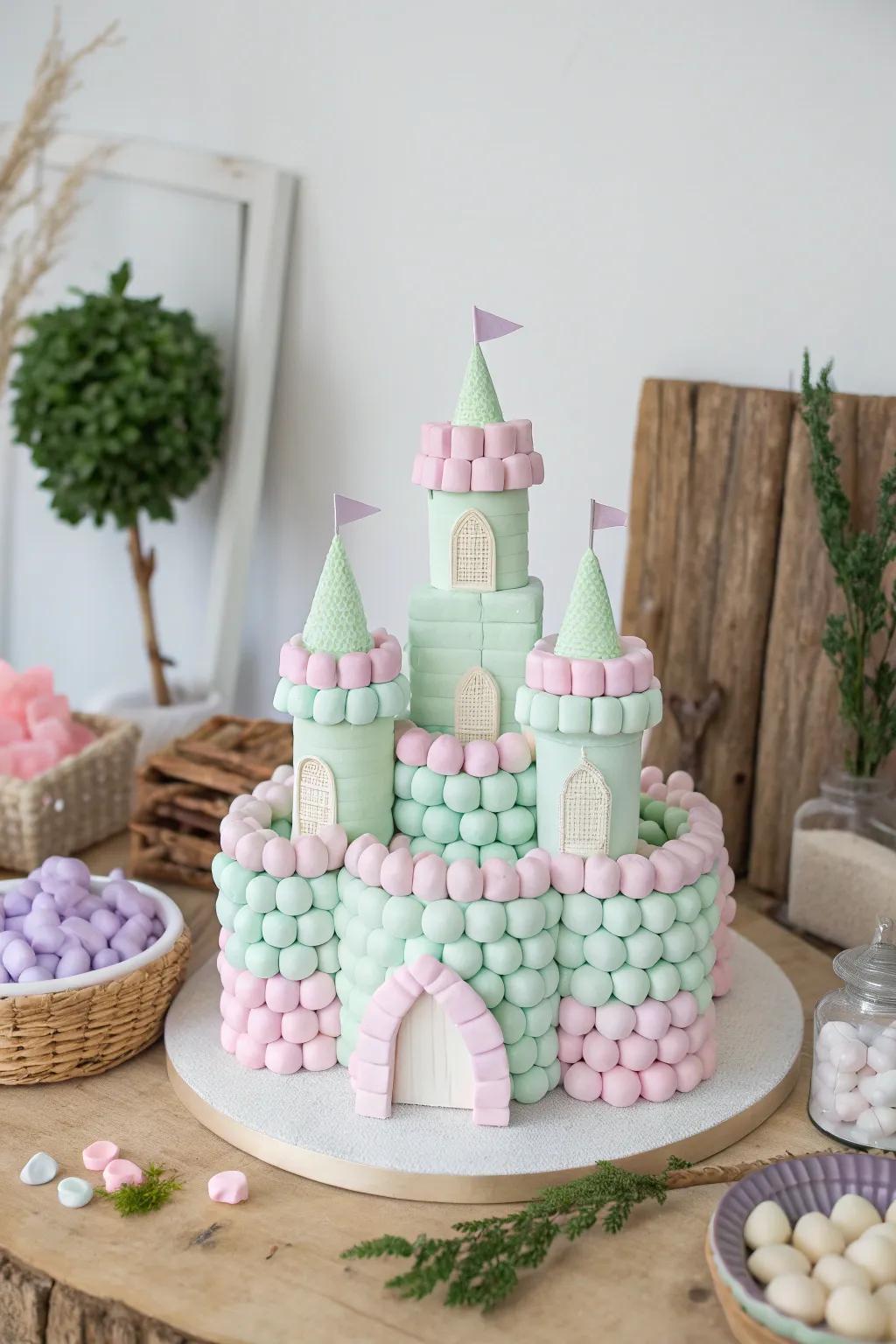 Step into a sweet dream with our enchanting pastel candy castle, a perfect centerpiece for your spring celebrations!