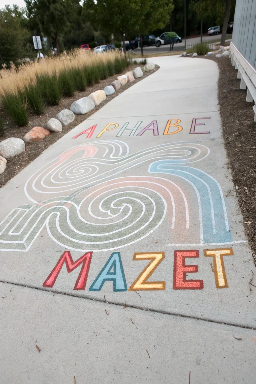 Explore the Alphabet Maze: A journey through letters with a touch of minimalist charm.