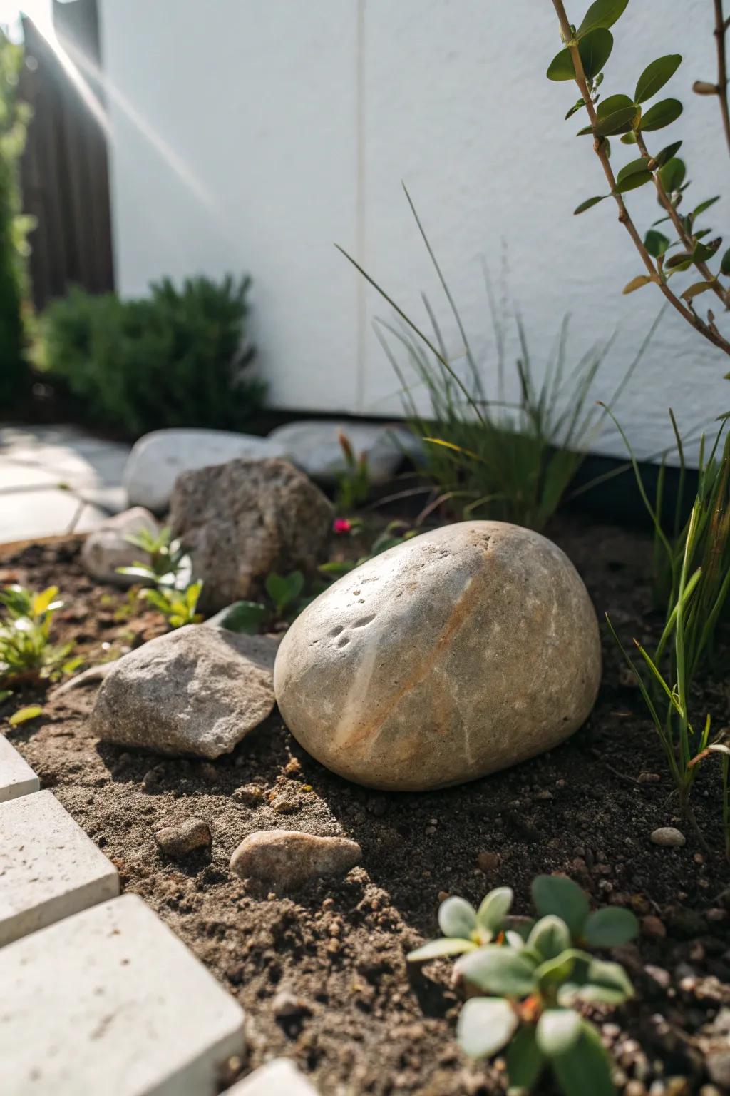 Embrace the elegance of simplicity with river rock garden edging.