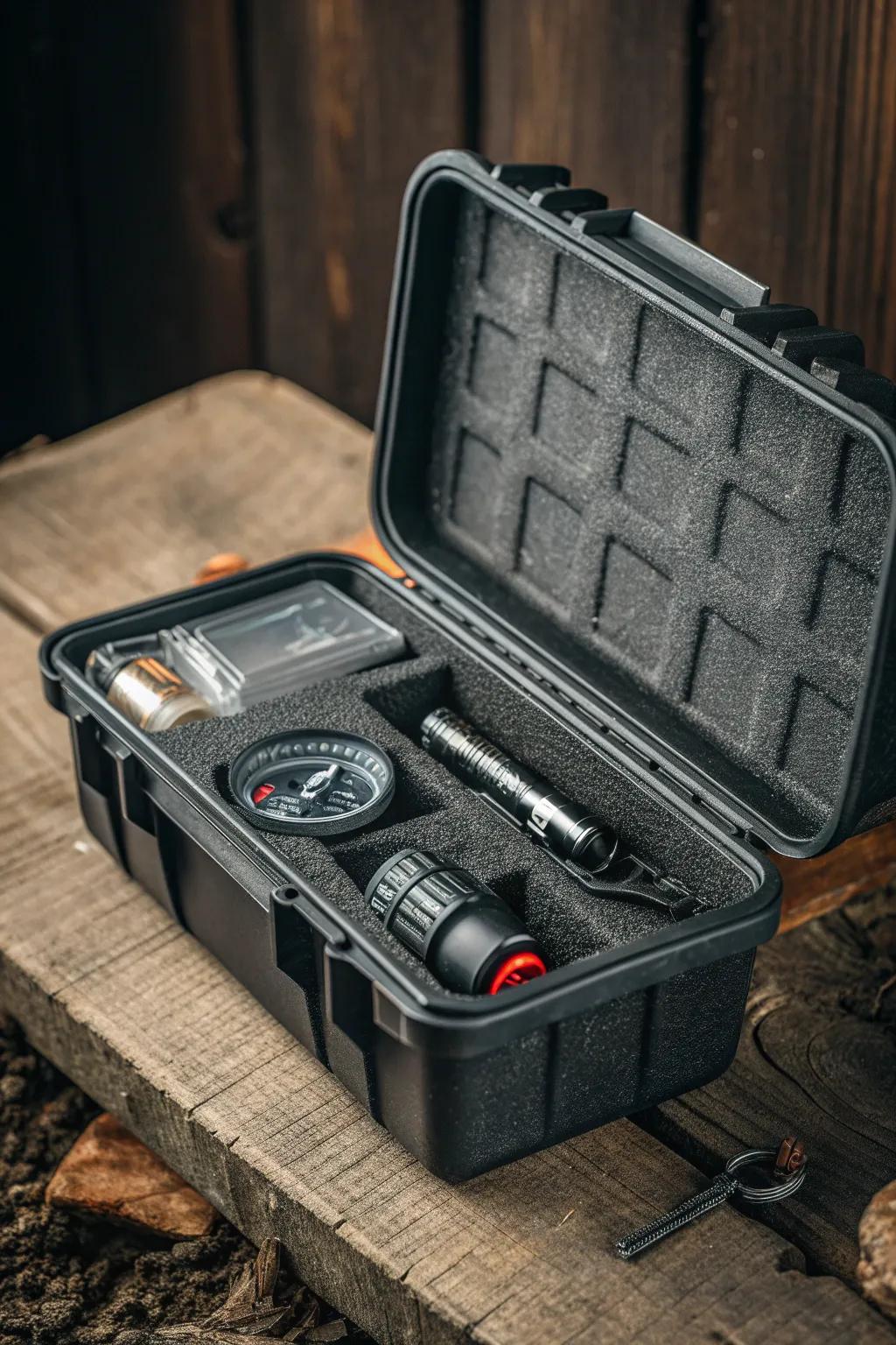 Stay prepared and dry on your next adventure with this rugged weatherproof container.