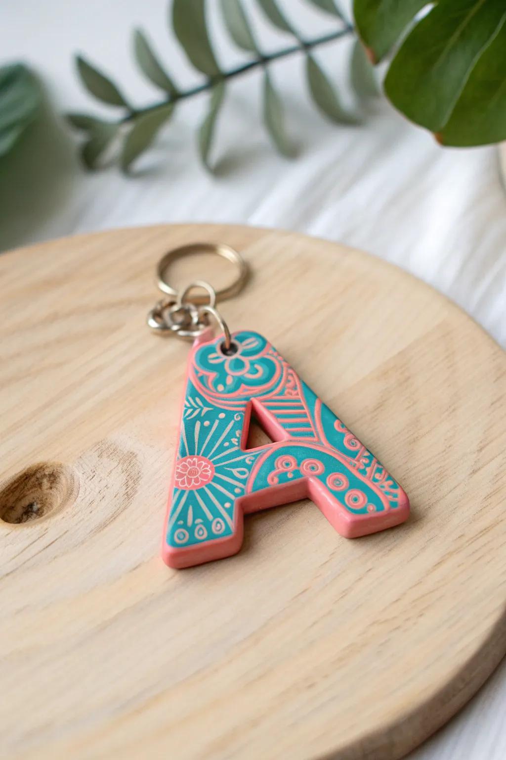 Craft your own personalized style with these charming clay initial keychains!