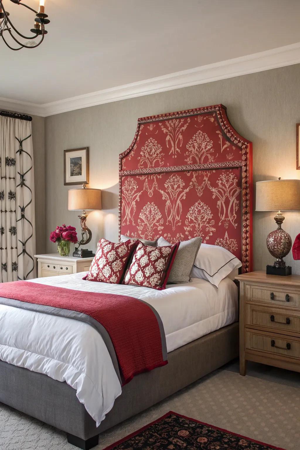 A statement headboard is a stylish focal point.