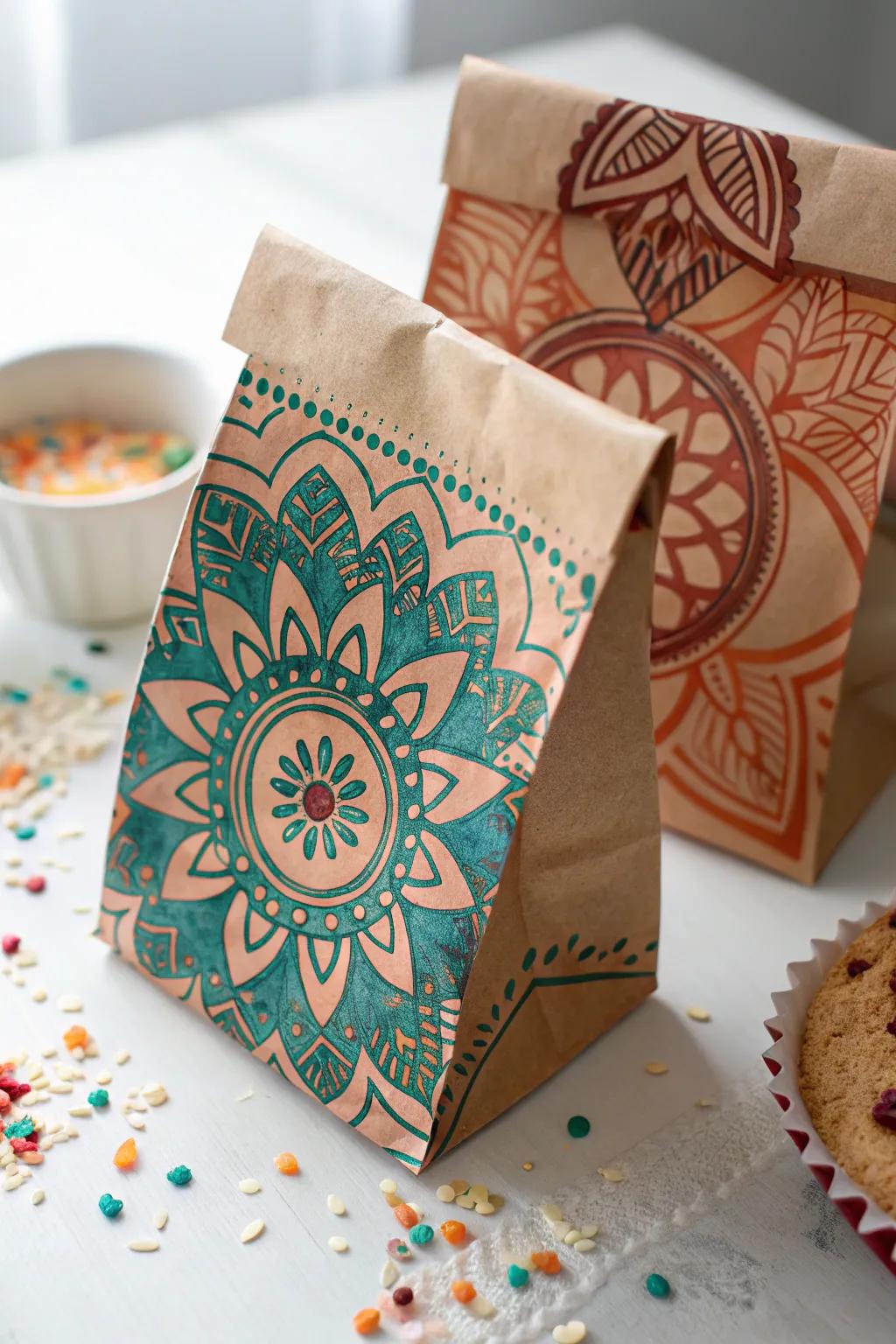 Gift card surprise: a chic snack bag holder with a sprinkle of joy.