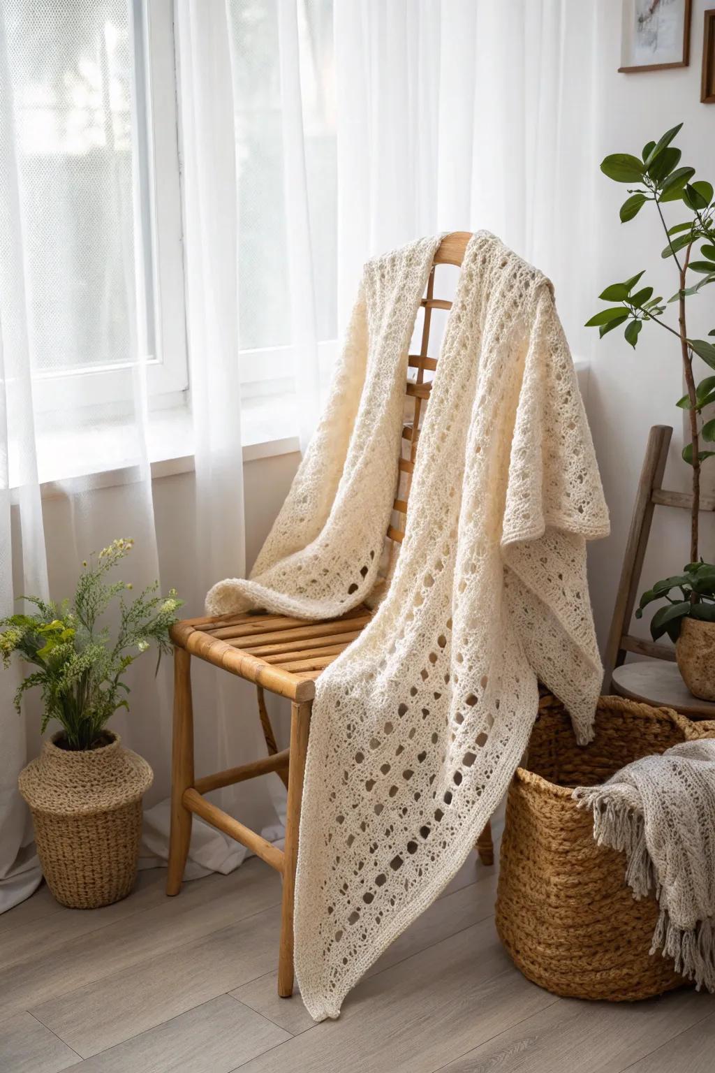 Embrace chilly evenings with a cozy crochet shrug, effortlessly blending simplicity and natural beauty.
