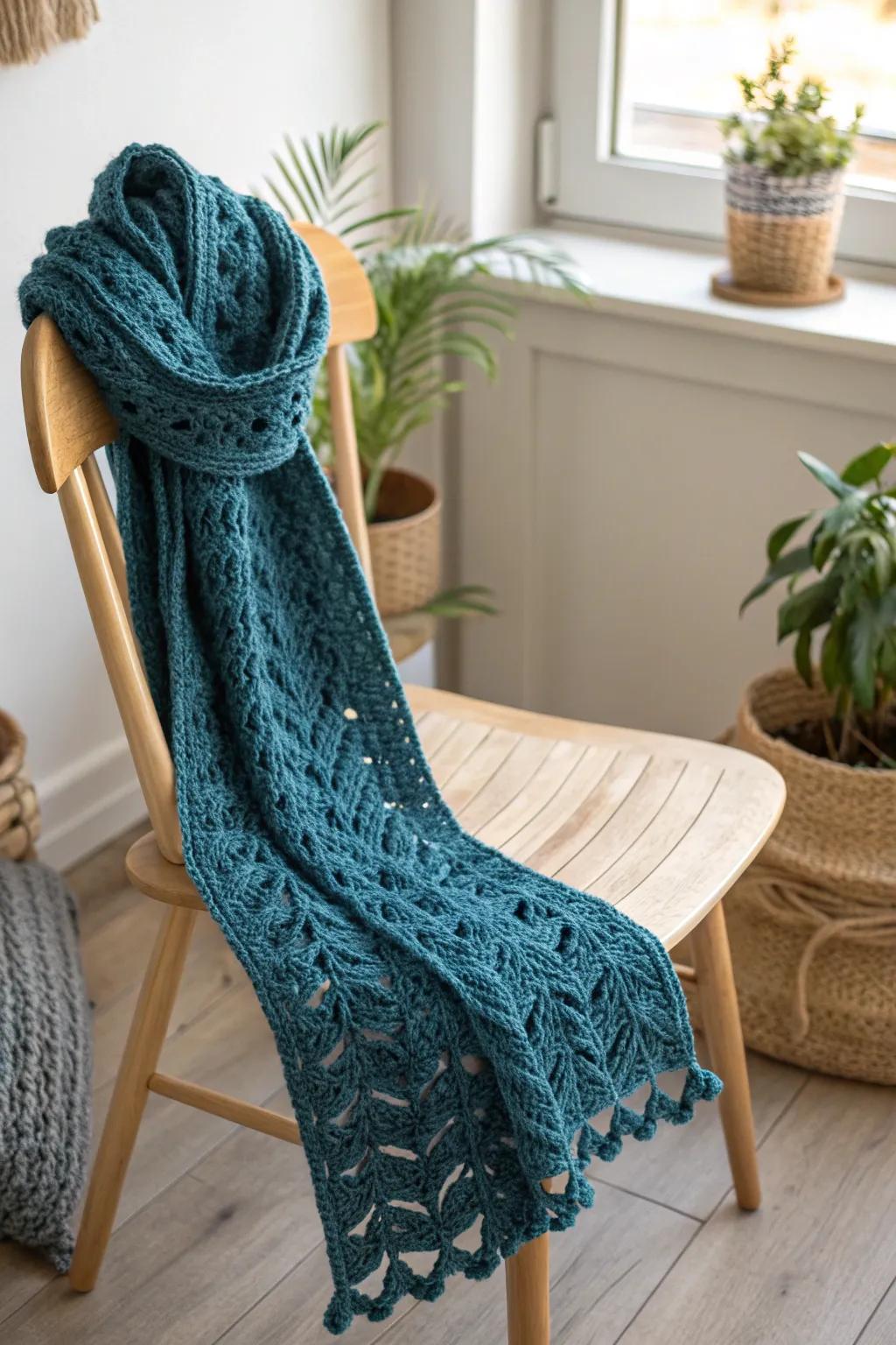 Discover the luxurious finesse of the feather stitch—elevate your crochet creations with this stunning texture.