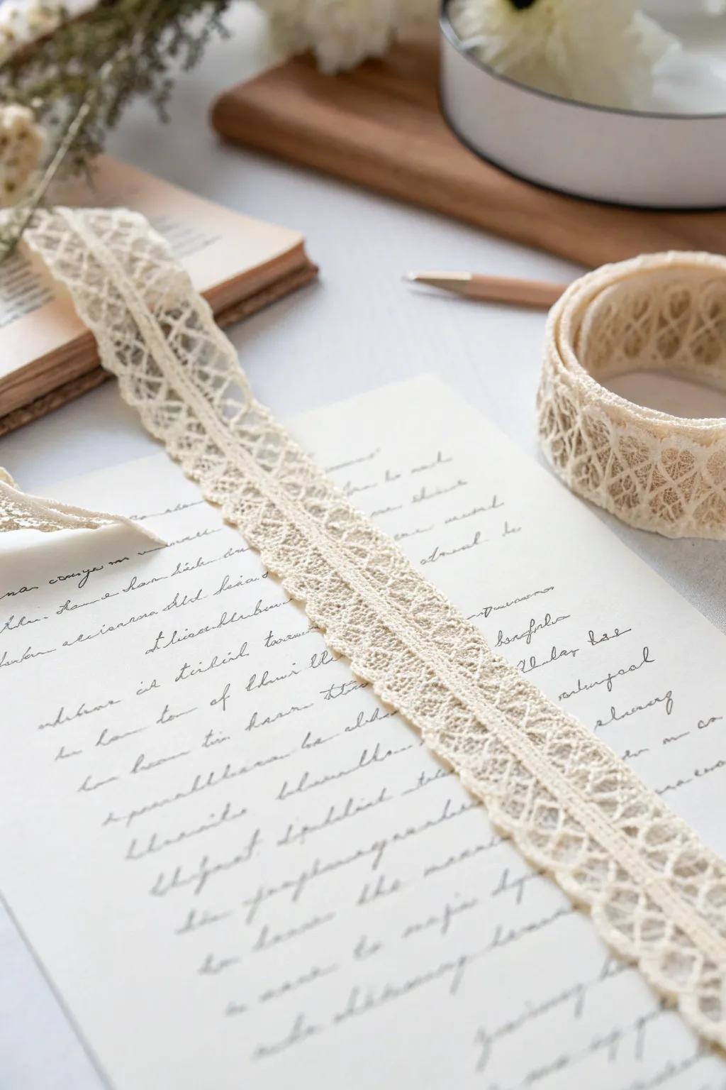 Elevate your letters with a touch of lace and simple elegance. 🌿✉️ #MinimalistCharm #BohoDetails