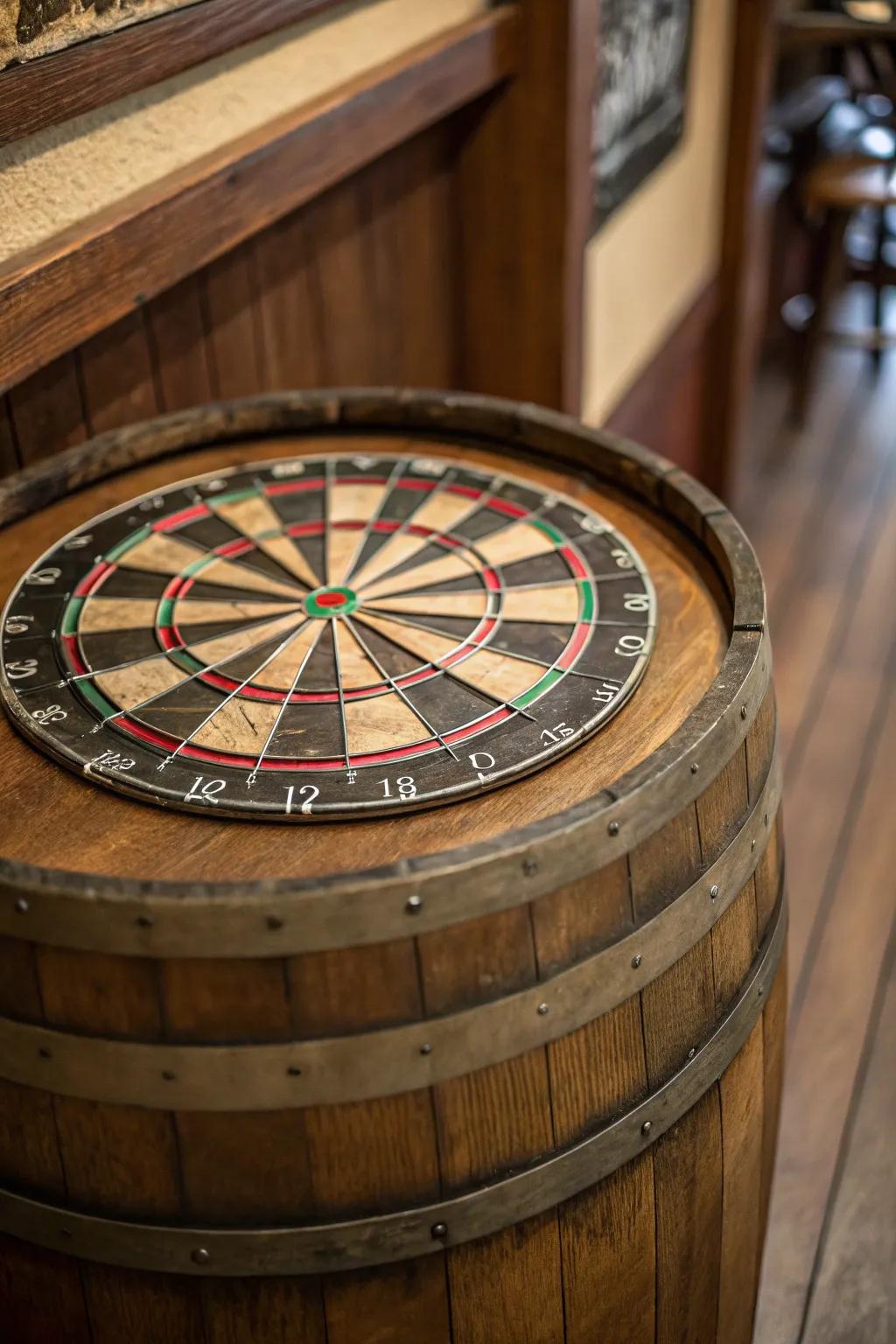 Rustic backboards add charm and character to your dart room.