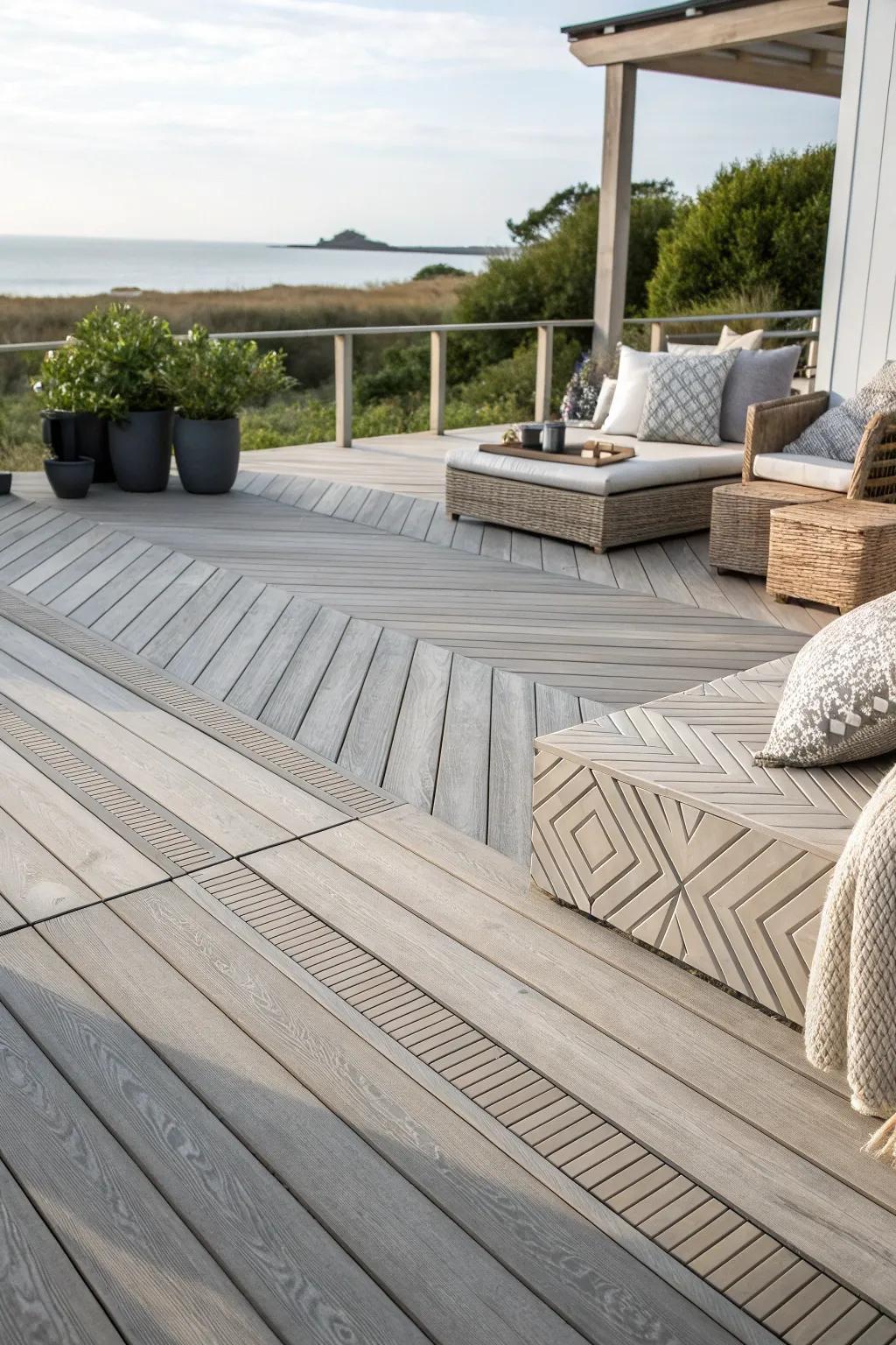 Embrace the elegance of monochrome with a deck that speaks the language of tranquility and craftsmanship.