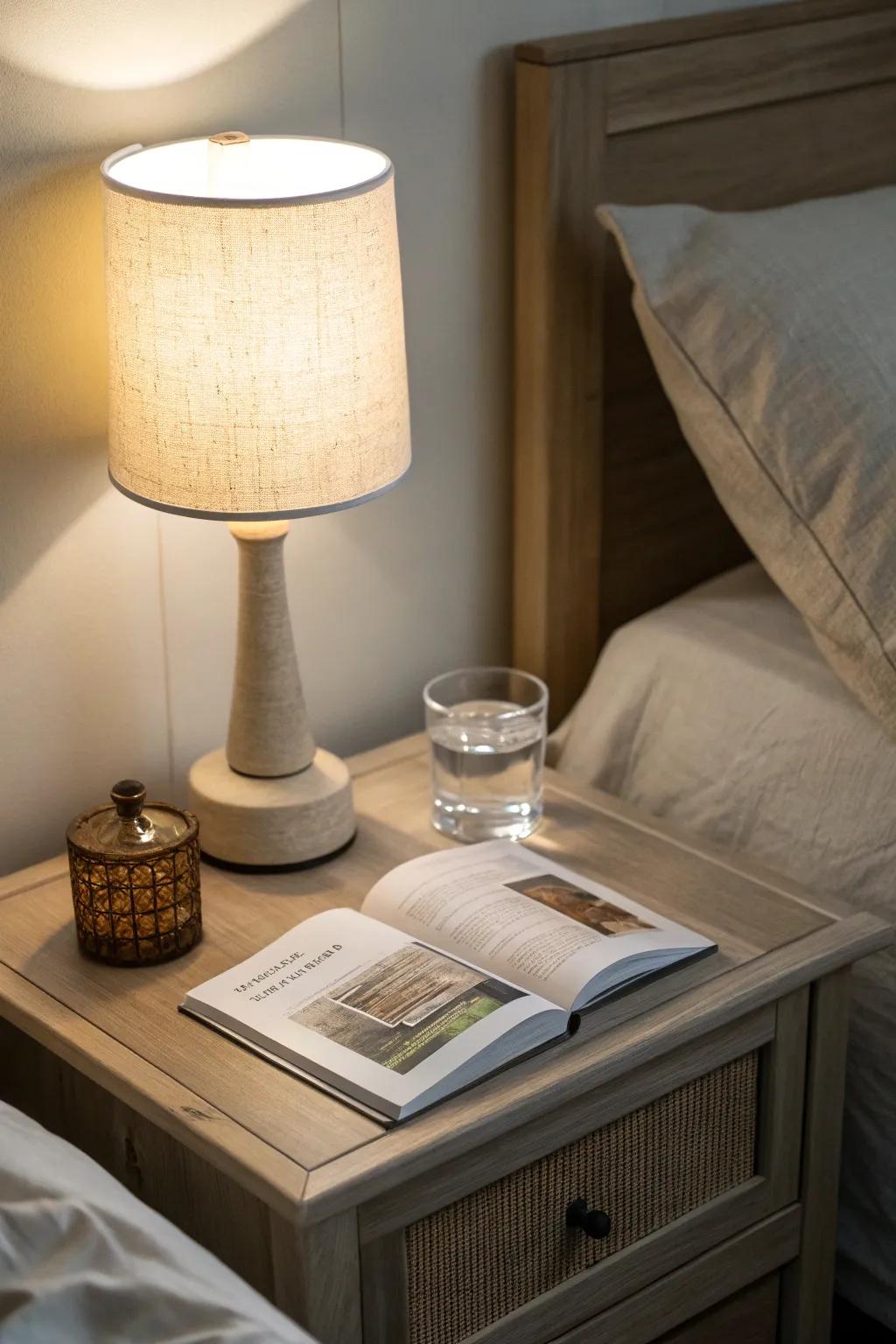 Low table lamps create an intimate evening ambiance.