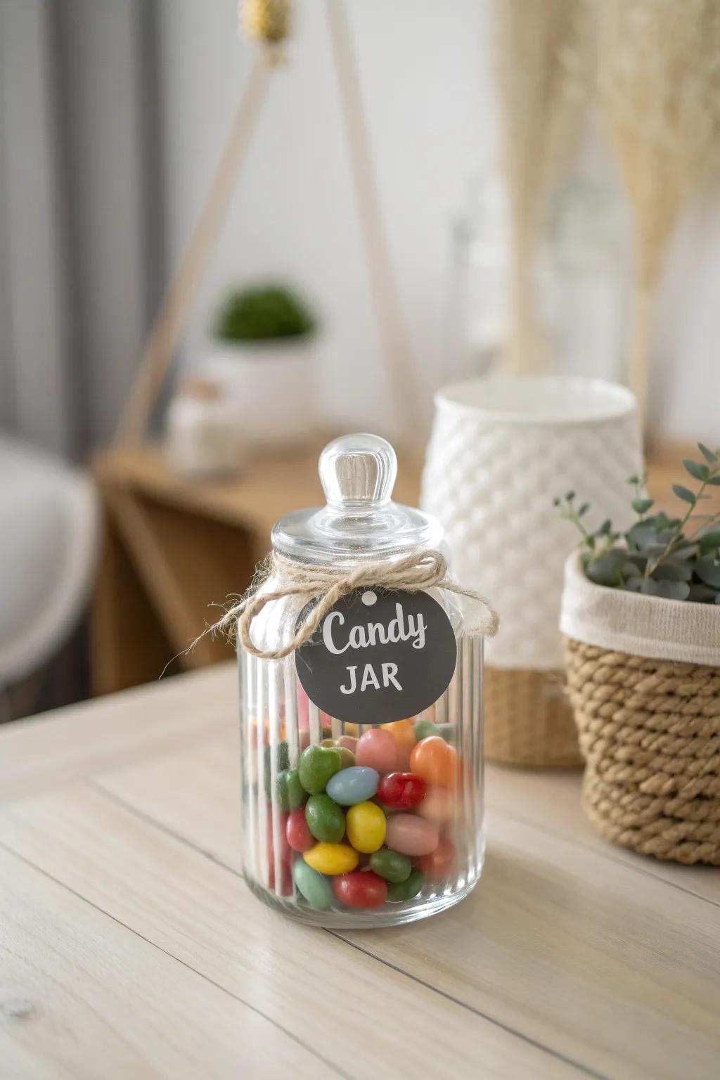 Elevate your kitchen organization with charming chalkboard-labeled candy jars!