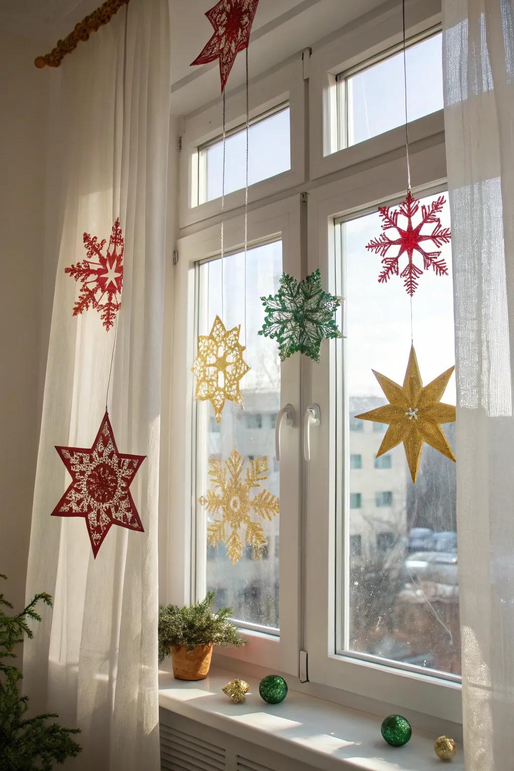 Add a splash of color to your holiday decor with DIY window clings - a fun and creative project for the whole family!
