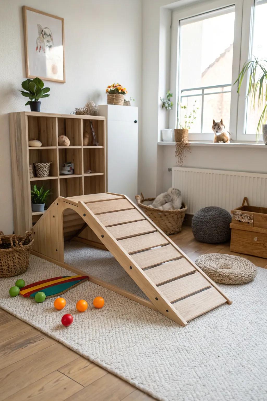 Elevate your pup's playtime with a Scandinavian-inspired basement paradise!