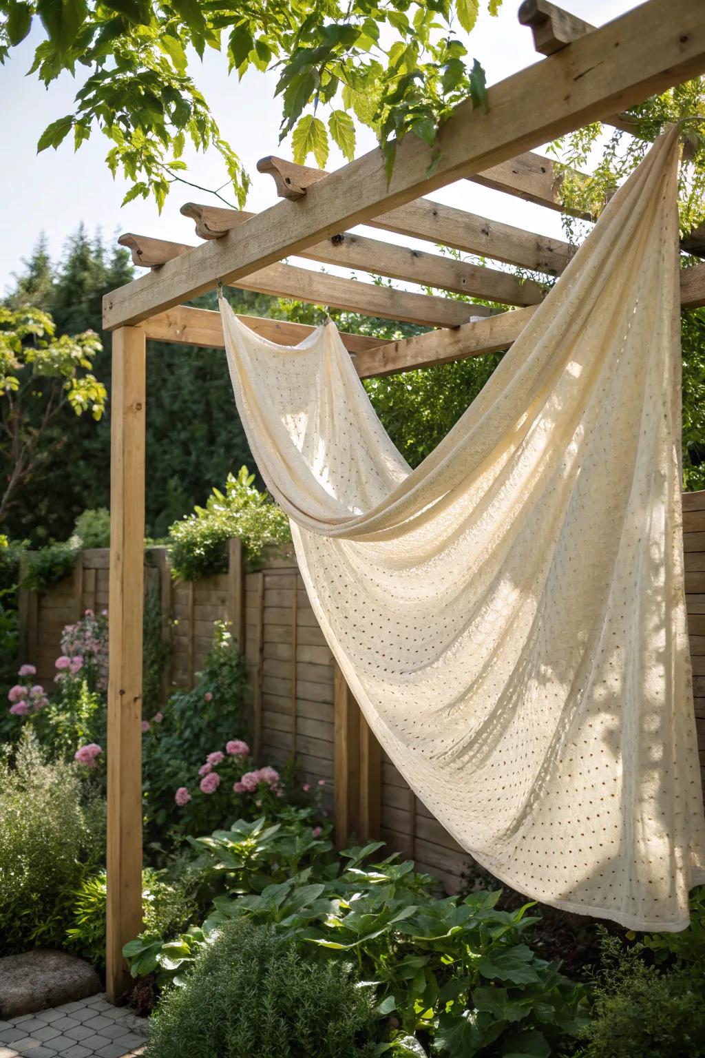 Embrace simplicity and style with a beautifully crafted shade cloth—your garden's new best friend for plant protection in the sunny season.