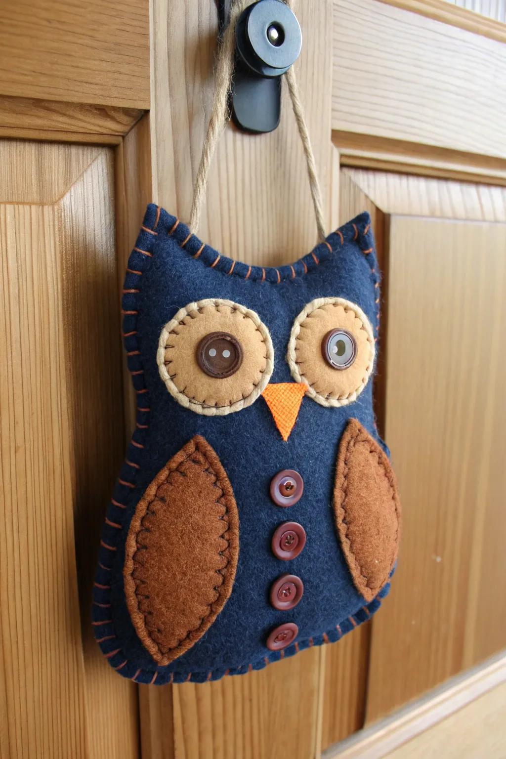 Add a touch of mystery to your doorway with this charming DIY owl hanger!