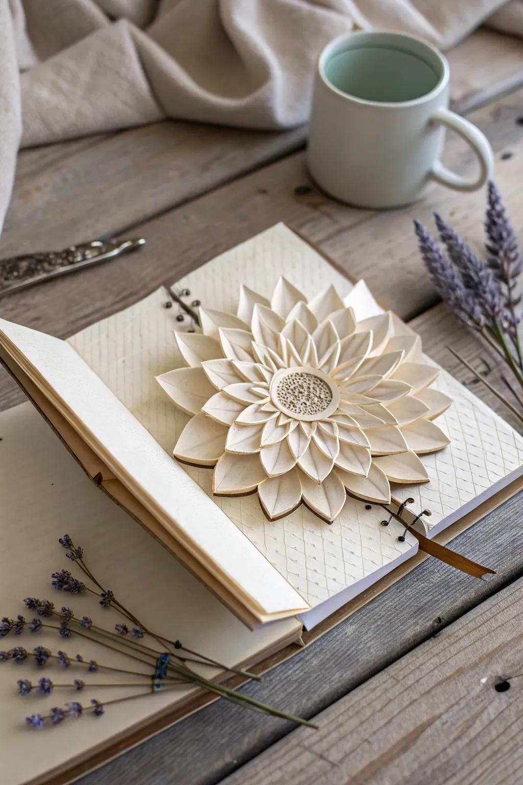 Bring your journal to life with this charming pop-up flower surprise, adding a touch of whimsy to your creative pages.