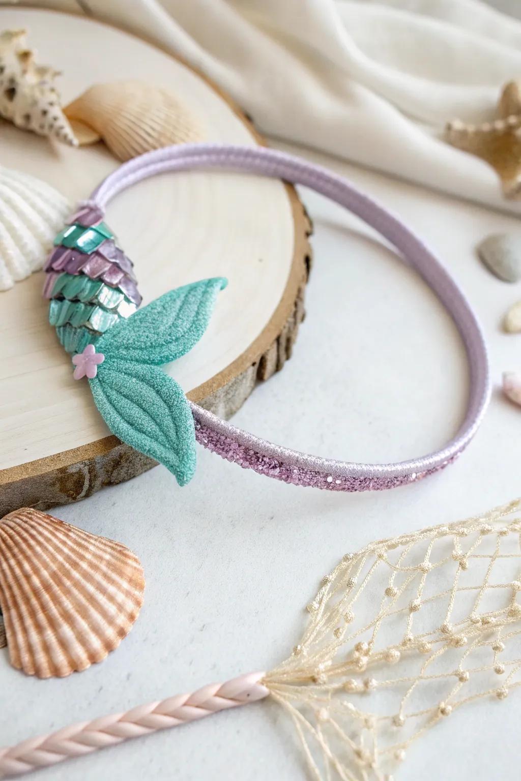 Add a splash of whimsy to your look with these enchanting DIY mermaid tail headbands!