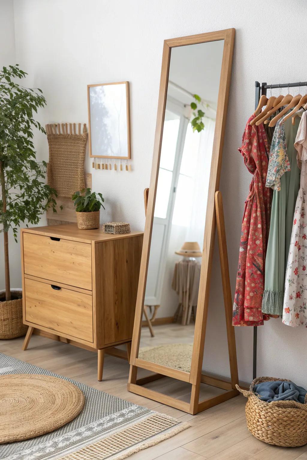 Reflecting Joy: A charming corner for little dress-up dreams.