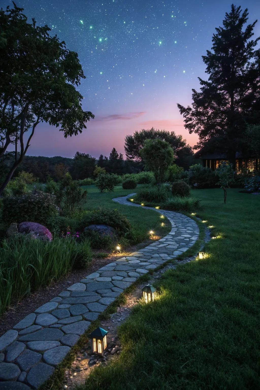 Create a magical evening trail with glow-in-the-dark elements.