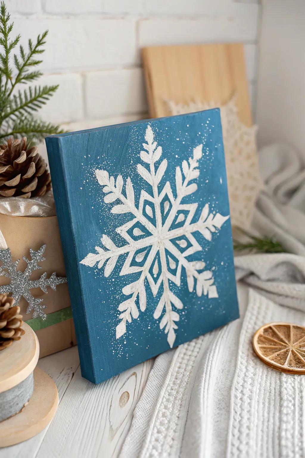 Capture the unique beauty of snowflakes with a touch of sparkle and Scandinavian flair.